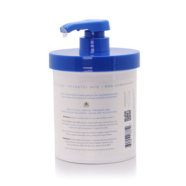 Lindre Maximum Strength Hemp Cream (with Menthol) for Joint and Muscle Recovery. Back, Neck, Knees, Hands, Itch. Dermatologist Tested 16oz